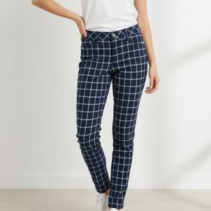 Luxe Navy and White Plaid Pants